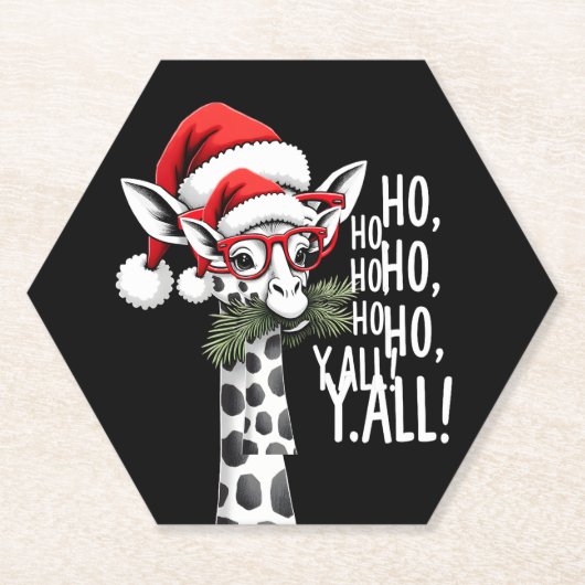 Cute Giraffe With Santa Hat Merry Xmas Giraffe Lov Untersetzer (Vorderseite)
