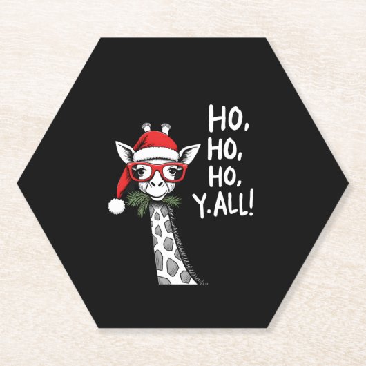 Cute Giraffe With Santa Hat Merry Xmas Giraffe Lov Untersetzer (Vorderseite)