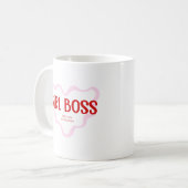 Cute Girl Boss Pink and Red Custom Name Year Kaffeetasse (Vorderseite Links)