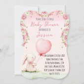 Cute Girl Bunny Baby Shower Invitation Einladung (Vorderseite)