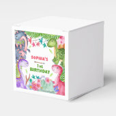Cute Girl Dinosaur 1st Birthday Favor Box Geschenkschachtel (Vorderseite)