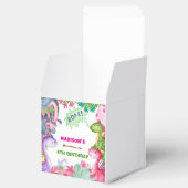 Cute Girl Dinosaur 4th Birthday Party Geschenkschachtel (Geöffnet)