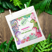 Cute Girl Dinosaur 4th Birthday Party Geschenktütchen
