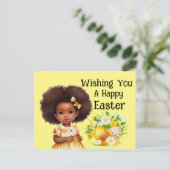 Cute Girl Easter  Postkarte (Stehend Vorderseite)