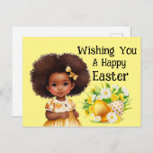 Cute Girl Easter  Postkarte (Vorne/Hinten)