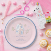 Cute Girl Gingerbread Village Baby Shower Welcome Pappteller (Party)