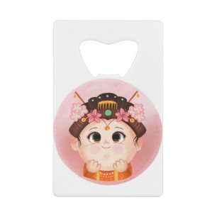 Cute girl in a China Princess costume Geldbeutel Flaschenöffner