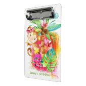 Cute Girl Monkey Climbing Tree Mini Klemmbrett (Gewinkelt2)