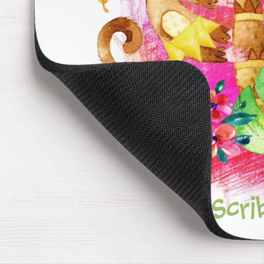 Cute Girl Monkey Climbing Tree Mousepad (Ecke)