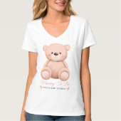 Cute Girl Orange Teddy Bear Mommy To BeBaby Shower T-Shirt (Vorderseite)