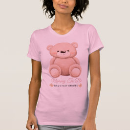 Cute Girl Orange Teddy Bear Mommy To BeBaby Shower T-Shirt