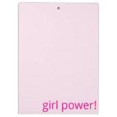 Cute Girl Power Soft Baby Pink Clipboard  Klemmbrett (Rückseite)