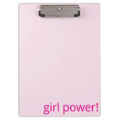 Cute Girl Power Soft Baby Pink Clipboard  Klemmbrett (Vorderseite)