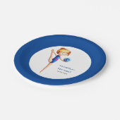 Cute Girl Rhythmic Gymnastics Birthday Party Pappteller (Schrägansicht)