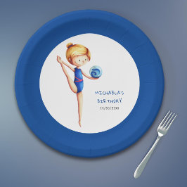 Cute Girl Rhythmic Gymnastics Birthday Party Pappteller