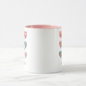 Cute Girl Watercolor Valentine Hearts Tasse (Zentrum)