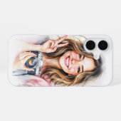 Cute girl with camera phone case iPhone 16 hülle (Rückseite (Horizontal))