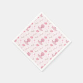 Cute Girls Birthday Party Pink Dinosaur Serviette (Ecke)