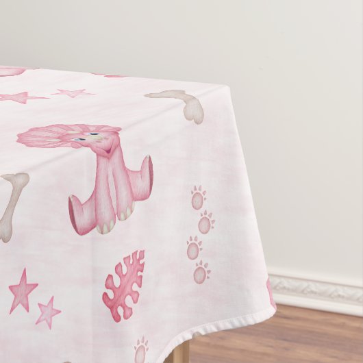 Cute Girls Birthday Pink Dinosaur Tischdecke (Beispiel)