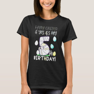 Cute Girls Happy Easter & Yes It's My 5th Birthday T-Shirt