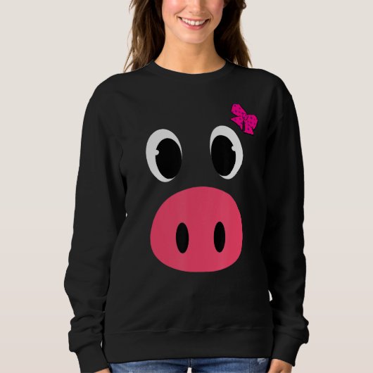 Cute Girls Pig Costume  Halloween Costume Pig Sweatshirt (Vorderseite)