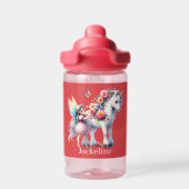 Cute girls unicorn fairy add name  trinkflasche (Rückseite)