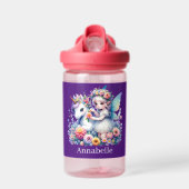 Cute girls unicorn fairy add name  trinkflasche (Vorne)