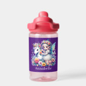 Cute girls unicorn fairy add name  trinkflasche (Rückseite)