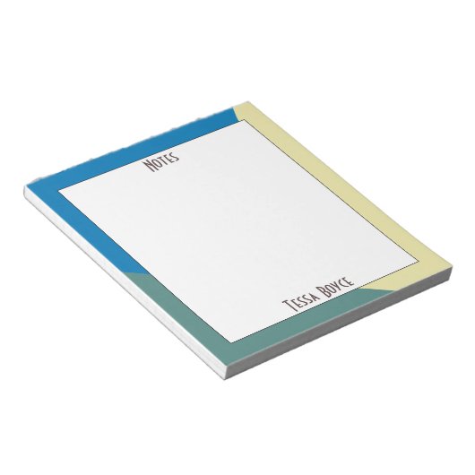 Cute Girly Blue Beige Notizblock (angewinkelt)