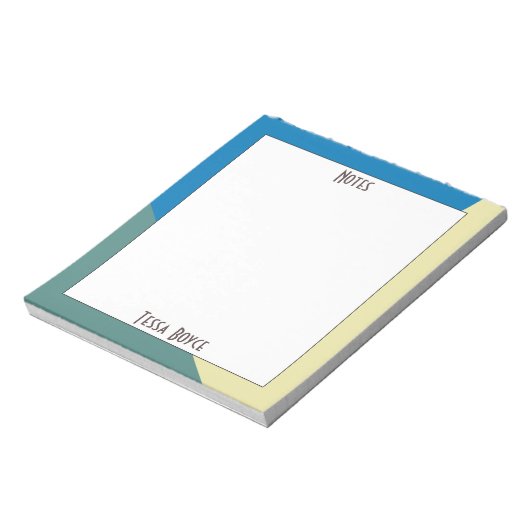 Cute Girly Blue Beige Notizblock (Rotiert)