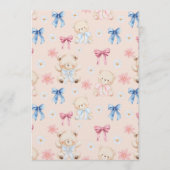 Cute Girly Bow Teddy Bears Seamless Pattern Einladung (Vorderseite)