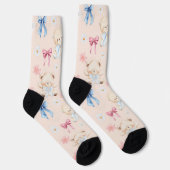 Cute Girly Bow Teddy Bears Seamless Pattern Socken (Rechts)