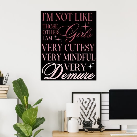 Cute Girly Bow Wall  Poster (Heimbüro)