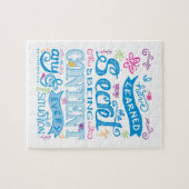 Cute Girly Christian Bible Verse Handlettered Pink Puzzle (Horizontal)