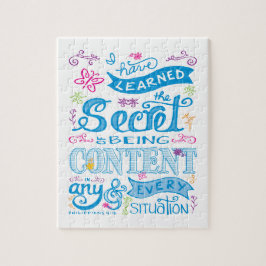 Cute Girly Christian Bible Verse Handlettered Pink Puzzle