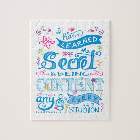 Cute Girly Christian Bible Verse Handlettered Pink Puzzle (Vertikal)