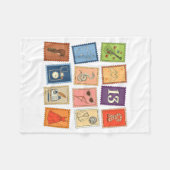 Cute Girly Christmas Pajama Music Album Stamp Aest Fleecedecke (Vorderseite (Horizontal))