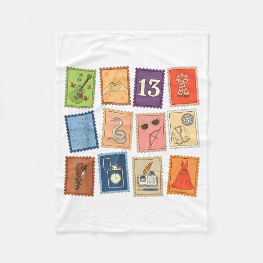 Cute Girly Christmas Pajama Music Album Stamp Aest Fleecedecke (Vorderseite)