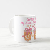 Cute Girly Coffee Lover Kaffeetasse (Vorderseite Links)