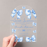 Cute Girly Coquette Bow Sweet 16 Birthday Blue Acryleinladungen<br><div class="desc">Celebrate in Style with Girly Coquette Bow Sweet 16 Invitation. Make your Sweet 16 party unforgettable with the Girly Coquette Bow invitation. Customize with your party details for a chic and elegant touch.</div>
