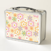 Cute Girly Daisy Pattern Metall Brotdose (Rückseite)