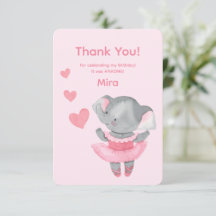 Cute Girly Elephant Ballerina Birthday Party