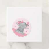 Cute Girly Elephant Pink Bow Birthday Party  Geschenkanhänger (Beispiel)