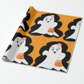 Cute Girly Ghost Halloween Trick or Treat Geschenkpapier (Ungerollt)