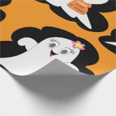 Cute Girly Ghost Halloween Trick or Treat Geschenkpapier (Ecke)