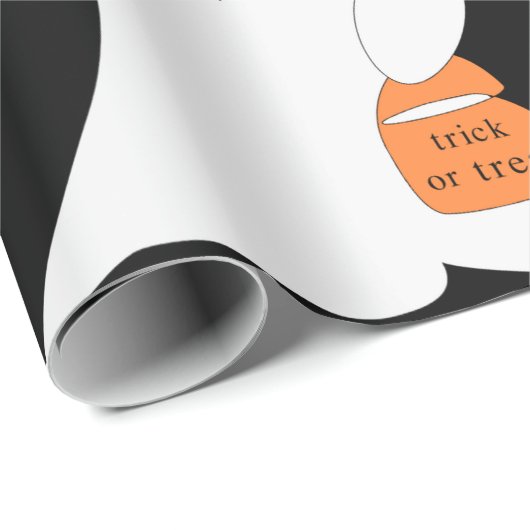 Cute Girly Ghost Halloween Trick or Treat Geschenkpapier (Rolleneckpunkt)