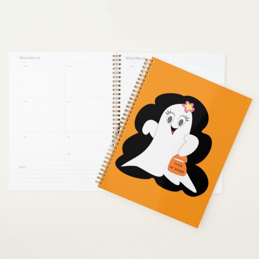Cute Girly Ghost Halloween Trick or Treat Planer (Anzeige)