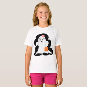 Cute Girly Ghost Halloween Trick or Treat T-Shirt (Vorne ganz)