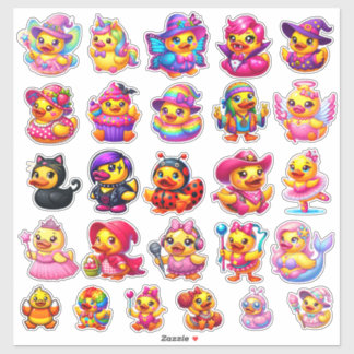 Cute Girly Halloween Costume Rubber Duck Stickers Aufkleber