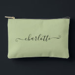 Cute Girly Minimalist Custom Name | Sage Green Zubehörtasche<br><div class="desc">Looking for a special gift for your bridesmaids? Our cute and girly sage green accessory pouch can be customized with their names! This minimalist design is perfect for storing makeup,  jewelry,  or other small essentials. Personalize each pouch with your bridesmaid's name for a thoughtful and unique touch.</div>